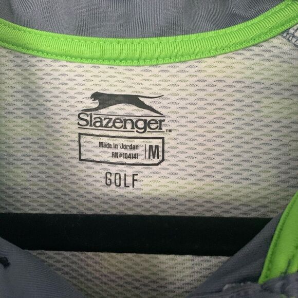 Slazenger Mens Golf Shirt SZ M Green & Gray - Picture 7 of 7